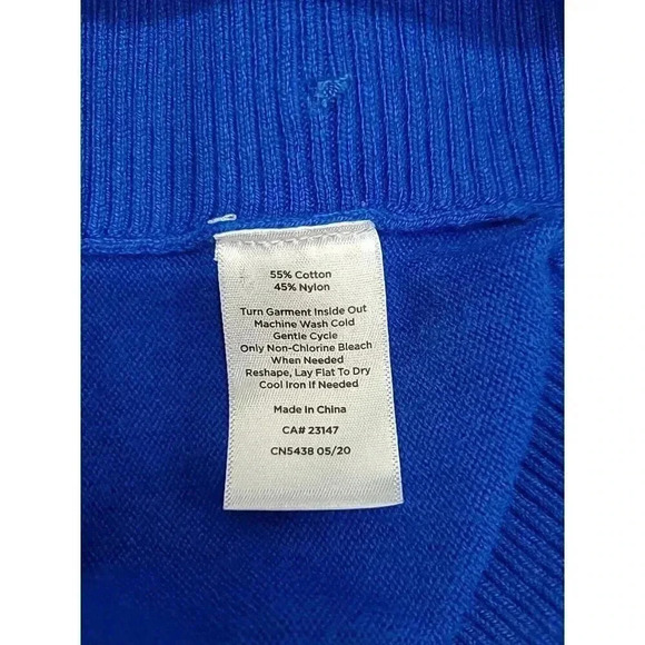 Talbots Lightweight Sweater Women's Size Petite Small Blue Button Accents - Picture 6 of 6